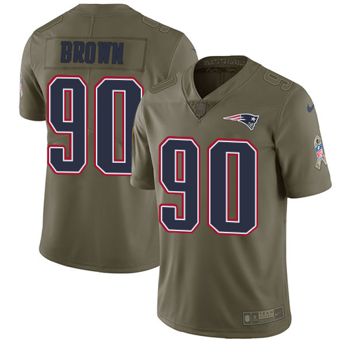 Nike Patriots #90 Malcom Brown Olive Youth Stitched NFL Limited Salute to Service Jersey